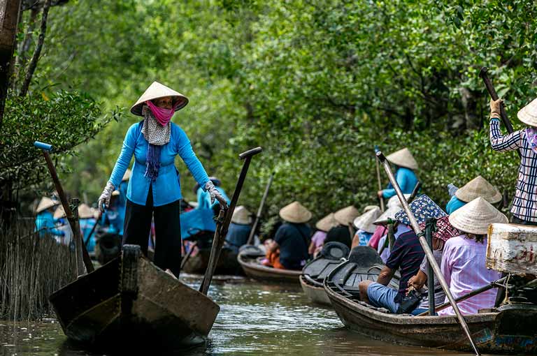 Boote im Mekong-Delta